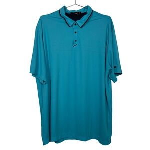 Tiger Woods Collection Mens XXL‎ Turquoise Blue Dri-FIT Golf Polo Shirt